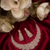 Crystal Cascade Zirconia Gold Polished Elegance Necklace Set