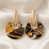Amber Marble Drop Earrings