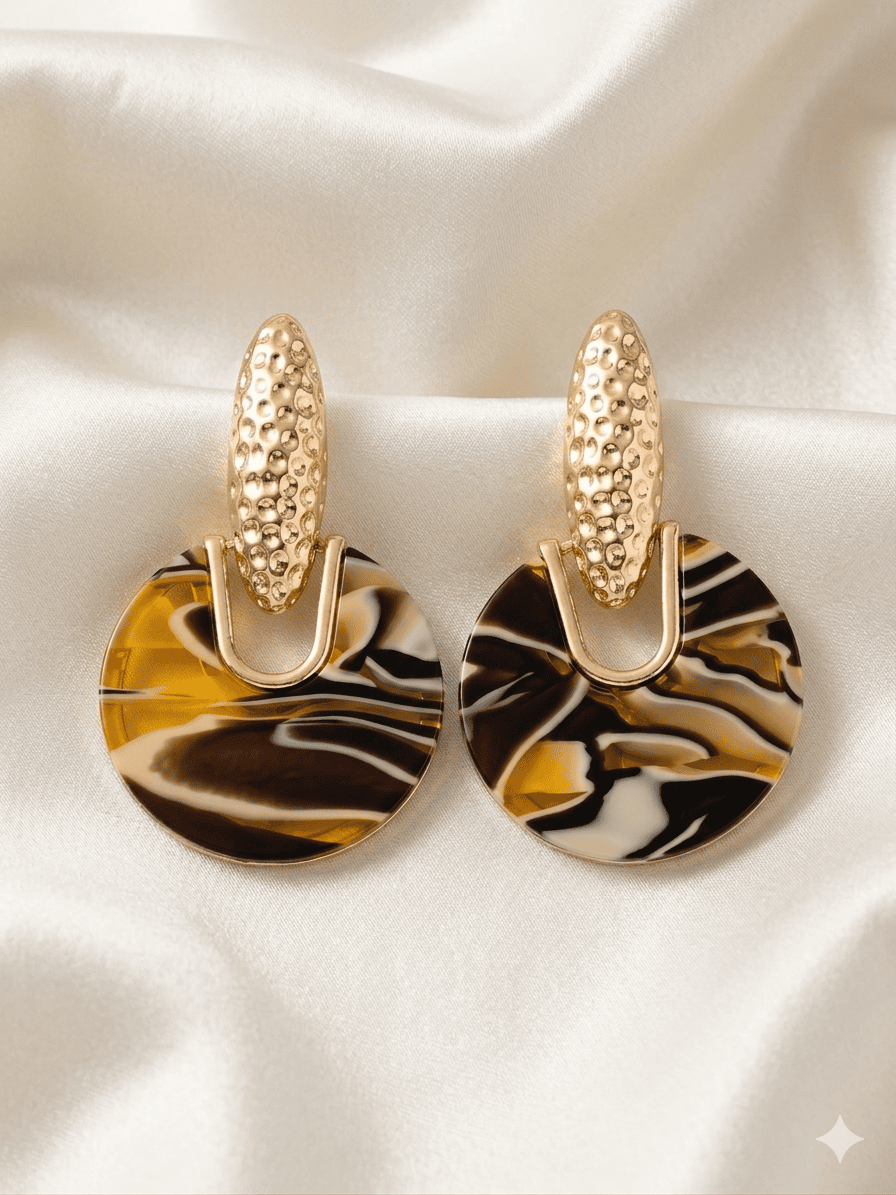 Amber Marble Drop Earrings