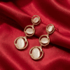 Jade Bloom Circle Drop Off White Earrings