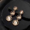 Jade Bloom Circle Drop Off White Earrings