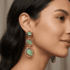 Jade Bloom Circle Drop Mint Green Earrings