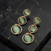 Jade Bloom Circle Drop Mint Green Earrings