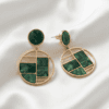 Emerald Mosaic Drop Earrings
