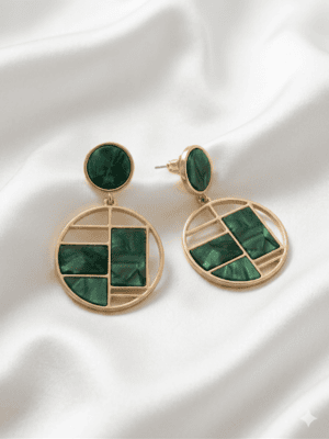 Emerald Mosaic Drop Earrings