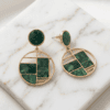 Emerald Mosaic Drop Earrings
