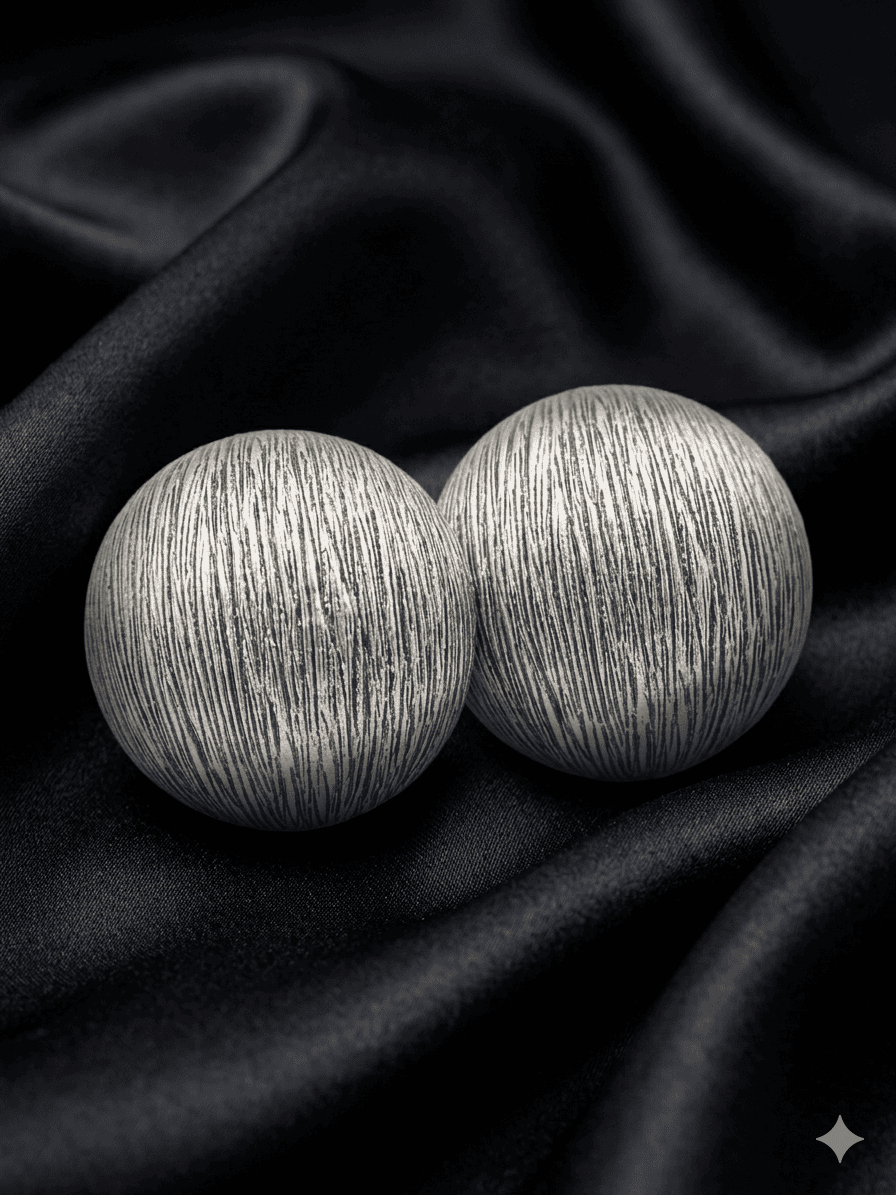 Silver Eclipse Stud Earrings