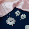 Celeste Bloom American Diamond Pastel Pendant Set