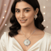 Celeste Bloom American Diamond Pastel Pendant Set
